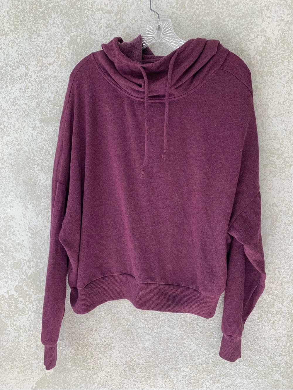 SO Plum Cowl Neck Drawstring Sweater